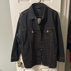 Cotton On Oversized Denim Shacket in Black Ink-Medium/Large